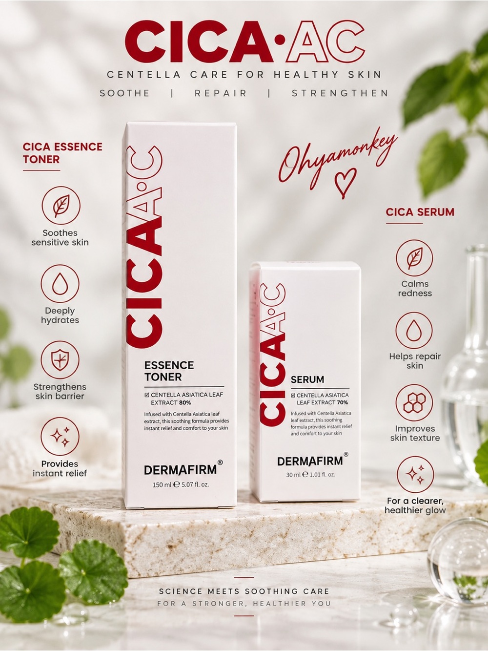 Dermafirm CICA·AC Essence Toner & Serum Set $55